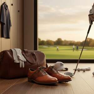 Vintage FootJoy Classic Dry Premiere Brown Leather Lizard Handmade in USA SZ11